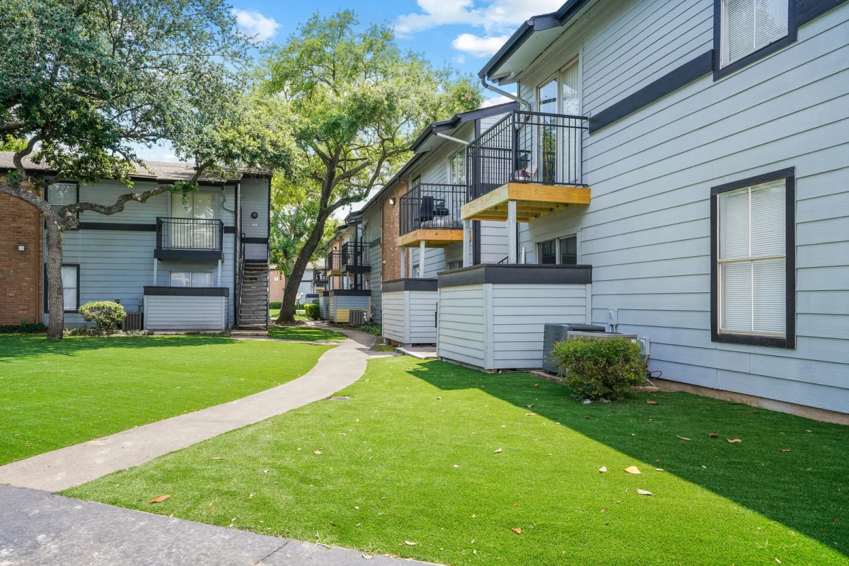 Private patios and balconies at Falls of Gessner apartments
